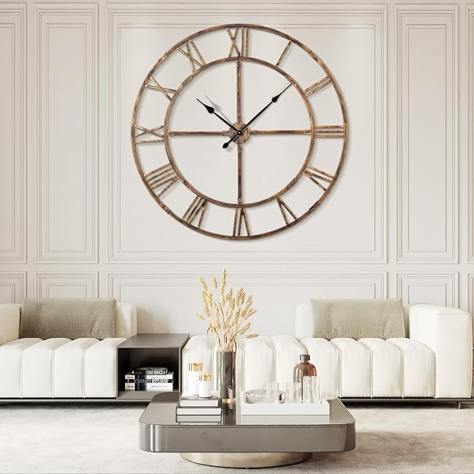 60 Inch Large Wall Clock for Living Room Decor – Easy-Assembly Silent by WallClockDecor