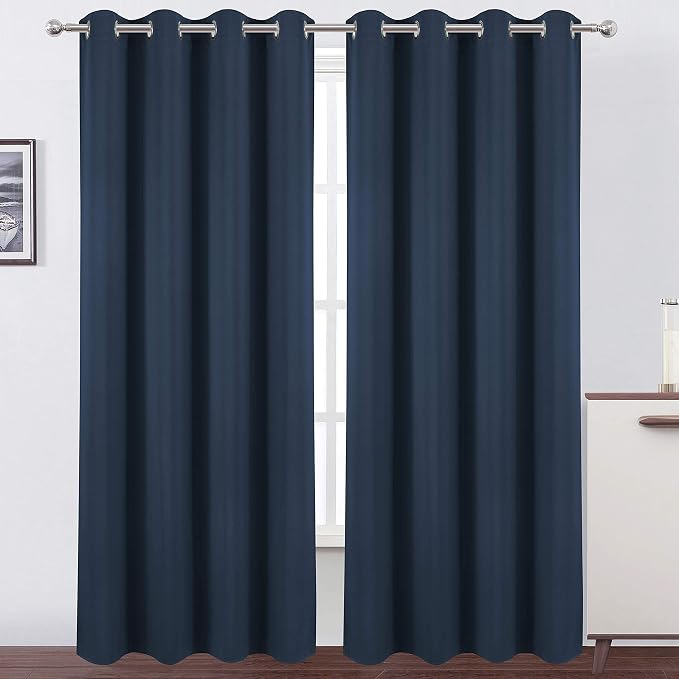 LEMOMO Navy Blue Blackout Curtains 52 x 84 inch/Set of 2 Curtain Panels Room by Lemomo