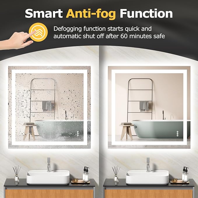 Hivone 36X36 LED Bathroom Mirror - Image 3