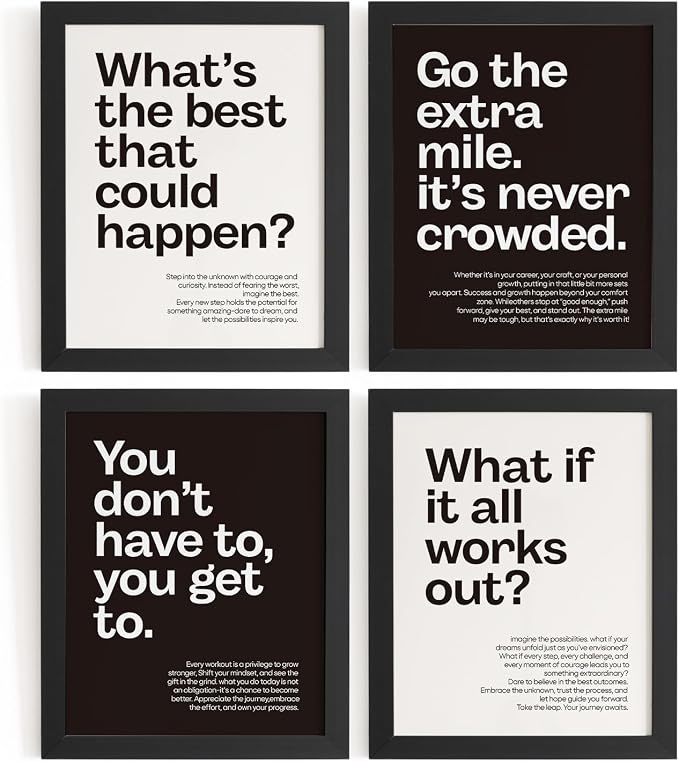 DSHFG Motivational Office Wall Art Decor Prints Set of 4, 8x10 Unframed by Unknown