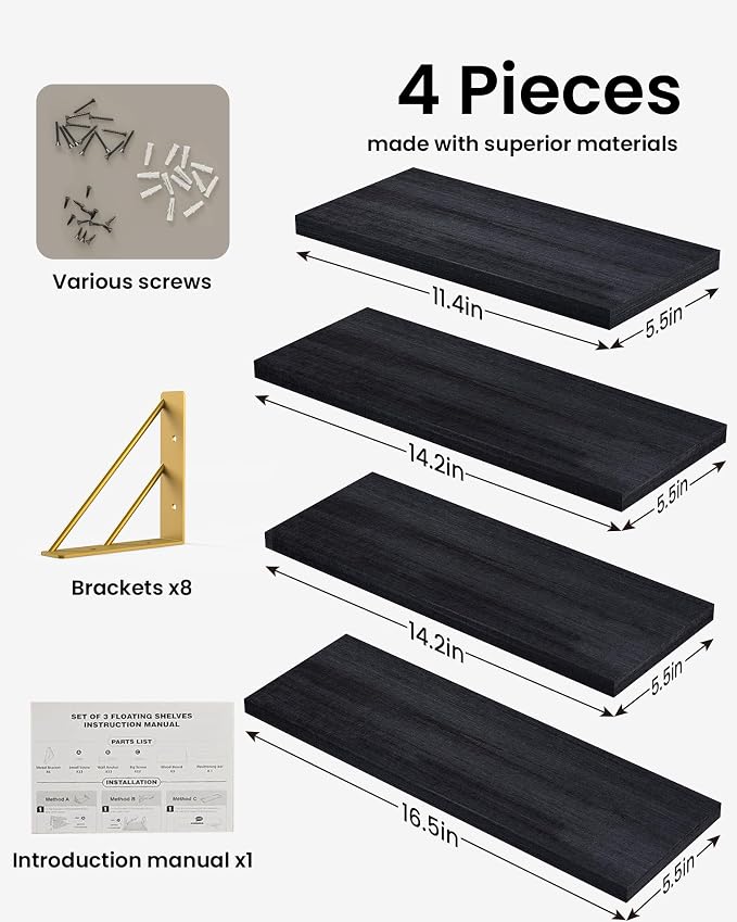 BAYKA Floating Shelves for Bedroom Decor, Wall Shelves for Storage, Wall - Image 8