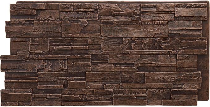EverStone Cascade Faux Stone Panel, 48 5/8"W x 24 3/4"H x 1 1/4"D, Sequoia by EkenaMillwork