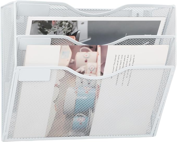 EASEPRES 3 Pocket Mesh Hanging Wall File Organizer, Wall Mounted Mail Paper - Image 6