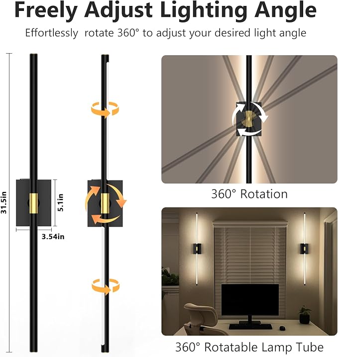 Rechargeable Wall Sconce Set of 2: 10000mAh Battery Operated Wall Sconce - Image 2