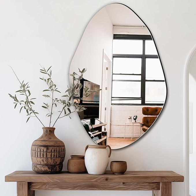 Delma Irregular Wall Mirror, Frameless Decorative Mirror by Delma