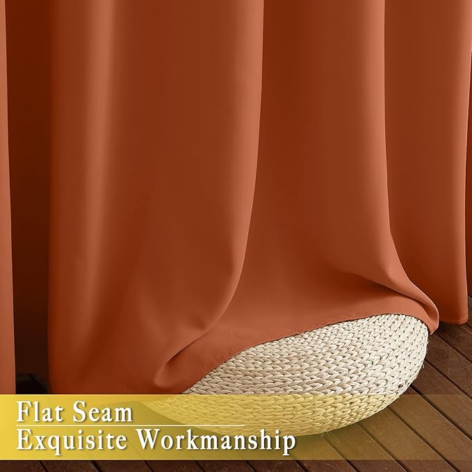 NICETOWN Burnt Orange Blackout Curtain - Image 7