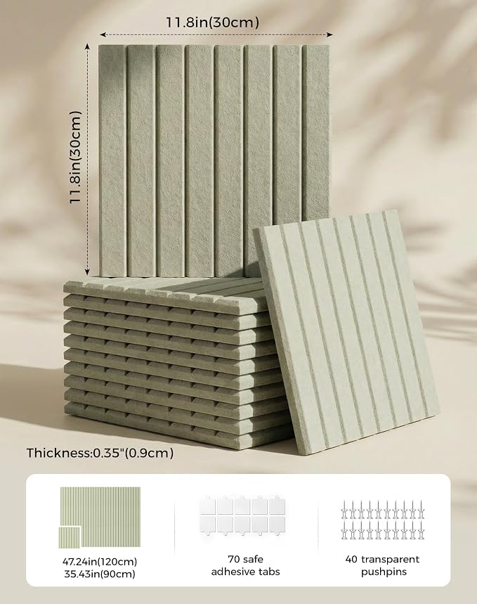 Aothia 12-Pack Felt Bulletin Board Tiles 48"x36", Modular Pin Board - Image 2