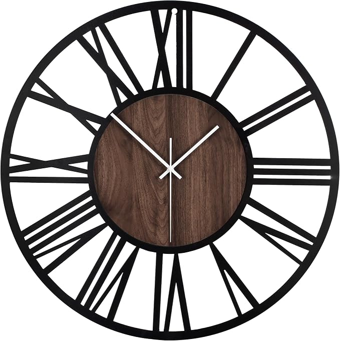 LEIKE Large Wall Clocks, Non Ticking, Battery Operated Big Retro Round Modern - Image 9