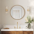 USHOWER Gold Bathroom Mirrors for Over Sink, 24 Inch Circle Mirror by USHOWER