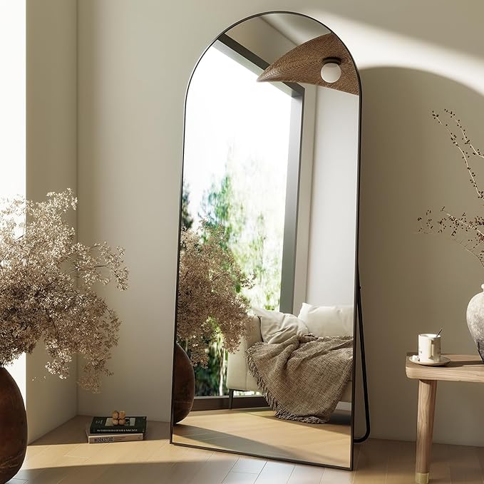 HARRITPURE 64"x21" Full Length Mirror, Arched Full Mirror, Free Standing - Image 3