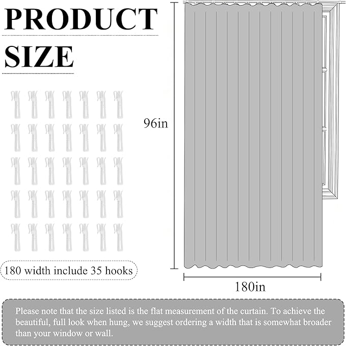 RYB HOME Extra Wide Blackout Curtain - Image 7