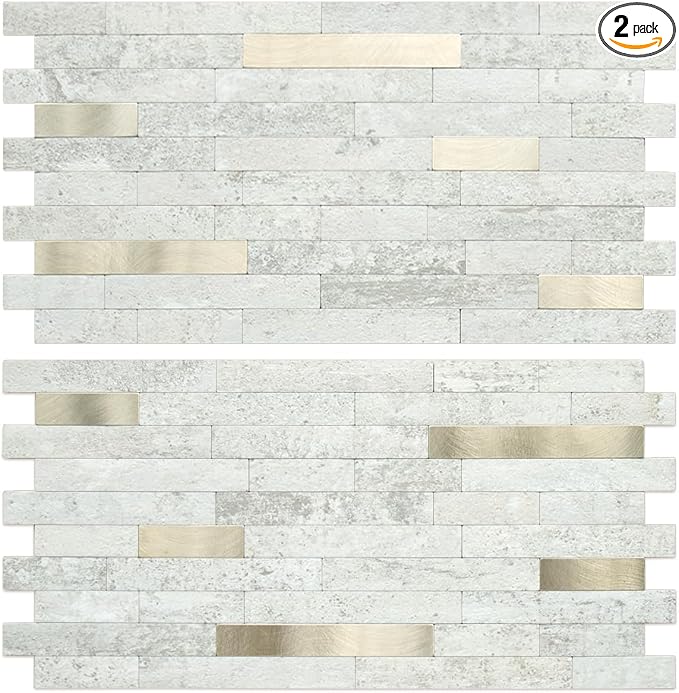 AULIGET 2 Sheets Faux Stone Peel and Stick Backsplash by AULIGET