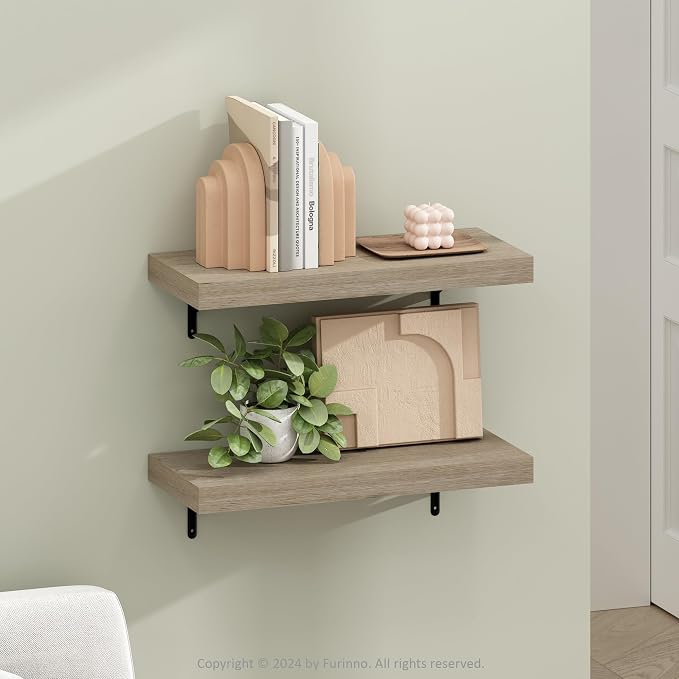 Furinno Tanna Floating Shelves for Wall Set of 2, 22-Inch Wall Shelf, Triple - Image 2