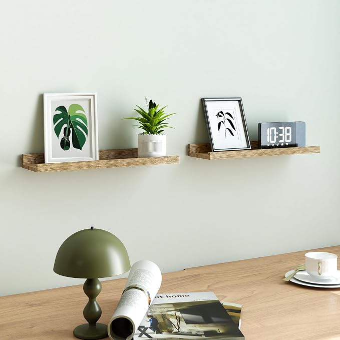 Floating Shelves for Wall Decor, Wall Mounted Wood Storage Shelf for Bedroom - Image 2