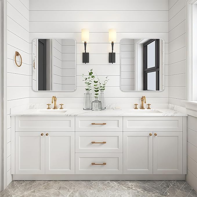 Silver Metal Framed Bathroom Mirror - Image 3