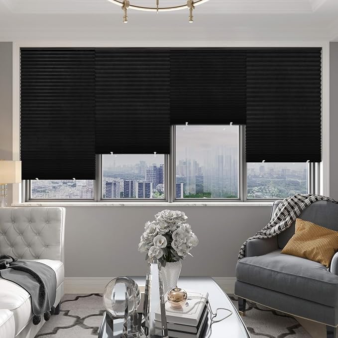 Changshade 12 Pack Temporary Shades, Pleated Paper Blinds - Image 2