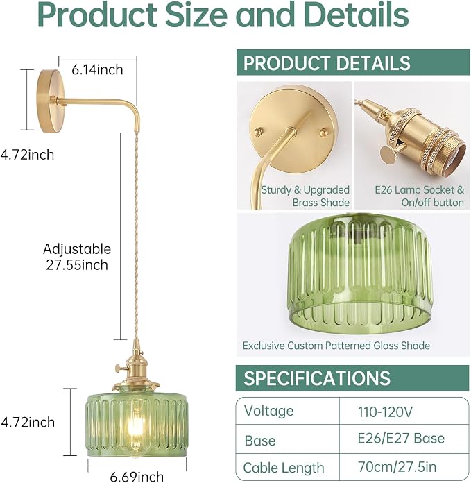 Shenmoyl Vintage Wall Sconce Wall Lamp - Image 3