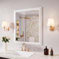Amorho Bathroom Mirror, 28x32 Inch White Framed Bathroom Mirrors by Amorho