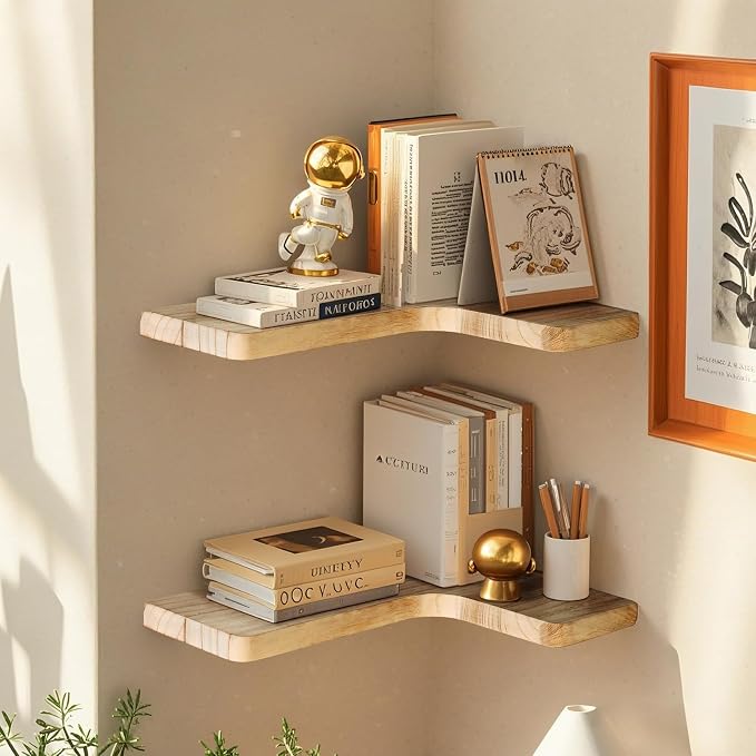 Floating Corner Shelves, Wall Shelf Set of 3, Shelves - Image 7