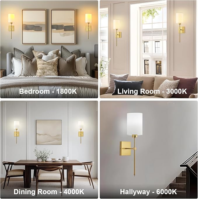 KARTOOSH Battery Operated Wall Sconce Set of Two, Wireless Rechargeable Wall - Image 8