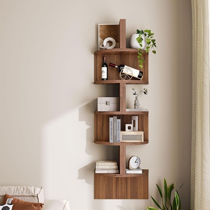 HOOBRO Corner Shelf Wall-Mounted, 5-Tier Corner Bookshelves - Image 2