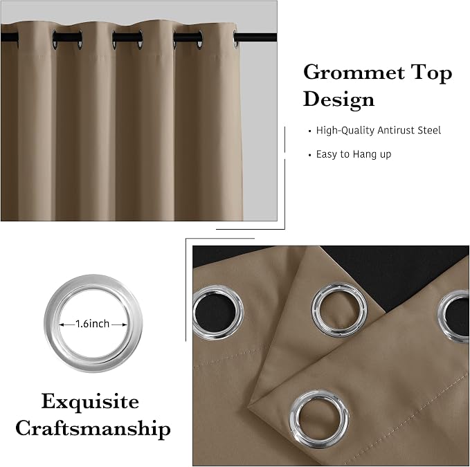 RYB HOME 100% Blackout Doorway Curtains, Closet Curtain - Image 6