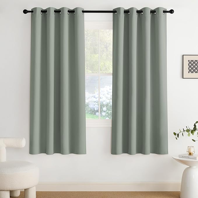 NICETOWN Blackout Curtains Grommet 2 Panels 72 Inches Long, Sage Green by NICETOWN
