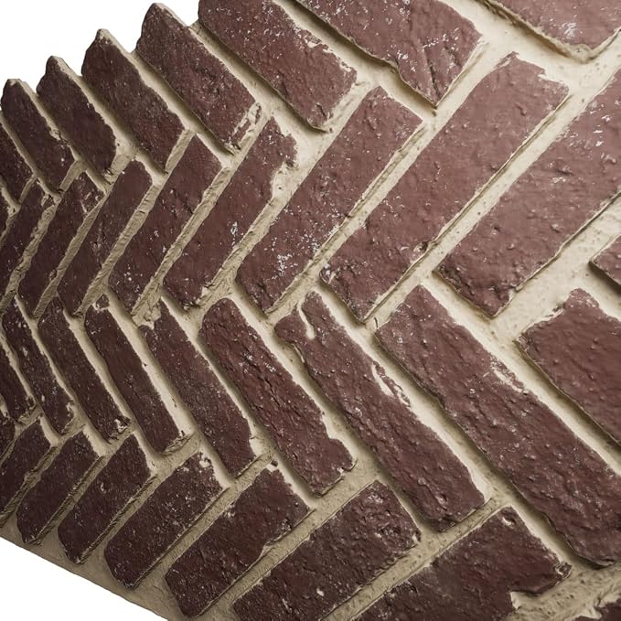 EverStone Herringbone Faux Brick Panel, 46 1/2"W x 25 1/4"H x 1"D, Old Town - Image 7