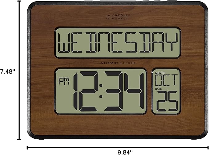 La Crosse Technology 513-1419-WA-INT Atomic Large Full Digital Calendar Clock - Image 8