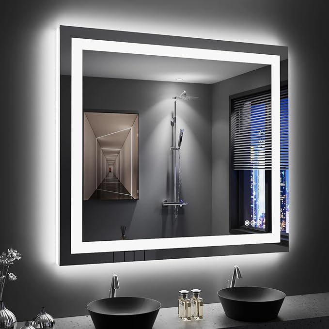 LOAAO 40"X36" LED Bathroom Mirror by LOAAO