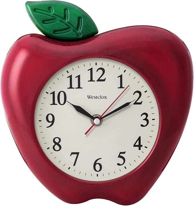 Westclox 10" 3-Dimensional Apple Wall Clock- Model #38038A - Image 3