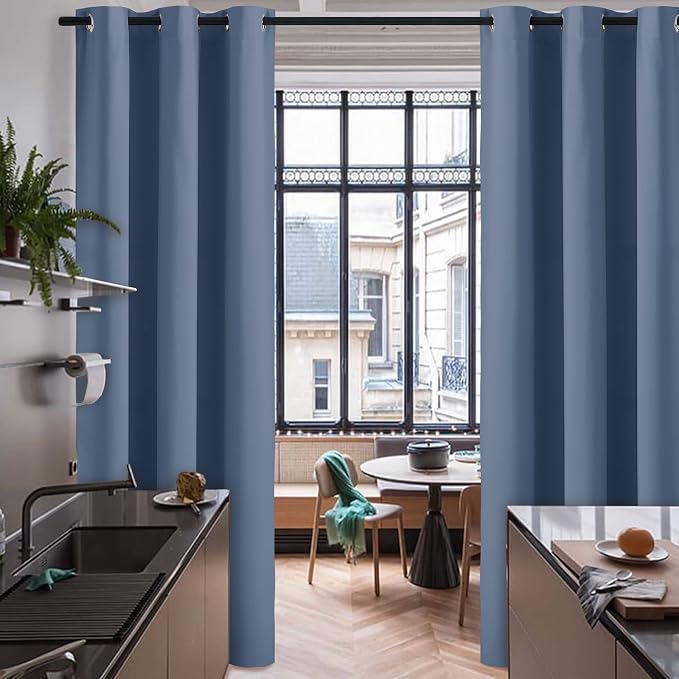RYB HOME Blackout Curtains 84 inches Long Privacy Energy Efficiency Curtains - Image 2