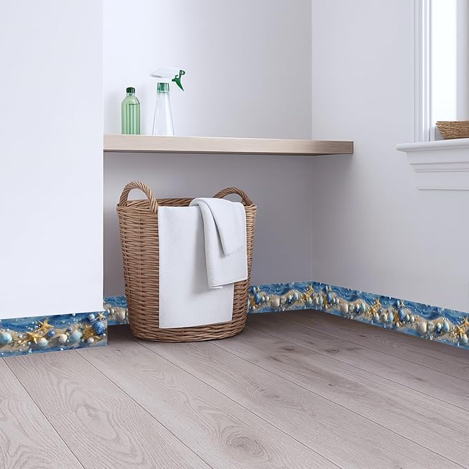 Ocean Starfish Wall Border 196x4 Inch Peel and Stick Coastal Beach Seashell - Image 4