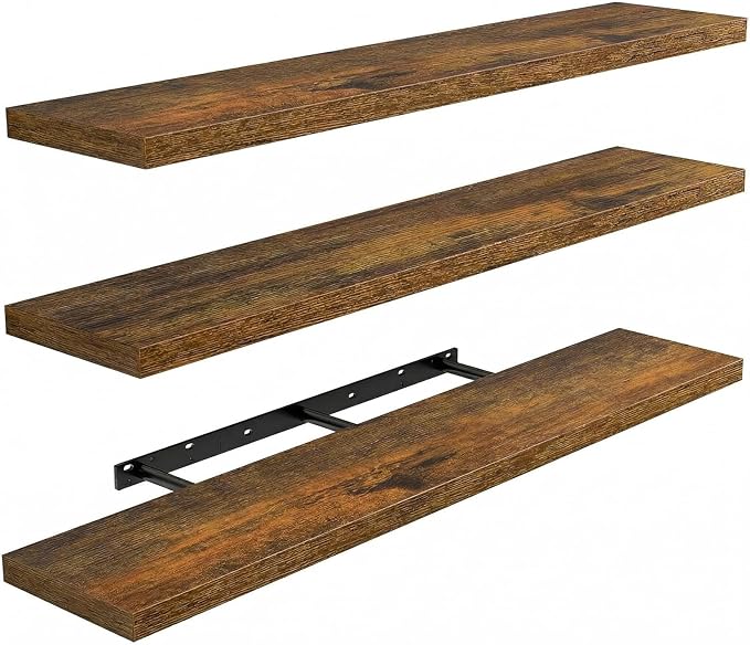 AMADA HOMEFURNISHING 35.4" L Floating Shelves, Wall Shelves Set of 3 by AMADAHOMEFURNISHING