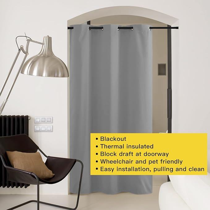 NICETOWN Faux Folding Accordion Doors, Front Door Curtains, Privacy Blackout - Image 3