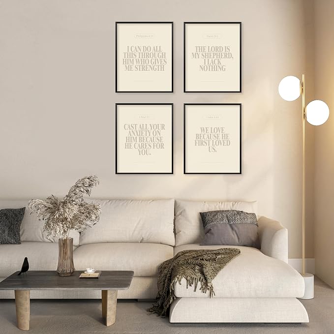 Locomiss Beige Christian Wall Art Decor Posters, Modern Bible Verse Prints - Image 6