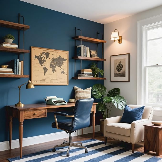 Yancorp 16"x120" Matte Blue Contact Papaer Peel and Stick Wallpaper Vinyl Wrap - Image 2
