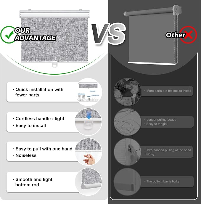 Customize Cordless Roller Shades Blackout Blinds - Image 4