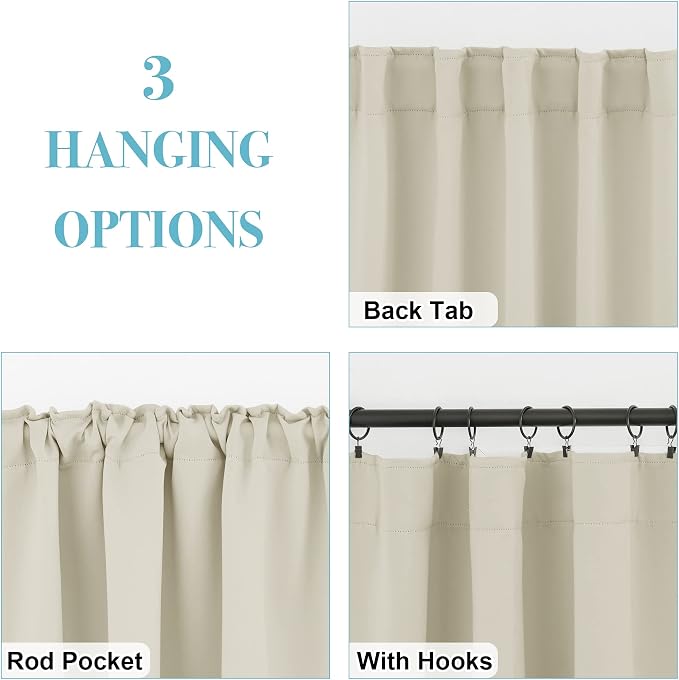 RYB HOME Blackout Curtains for Bedroom, Window Shades Thermal Insulating - Image 2