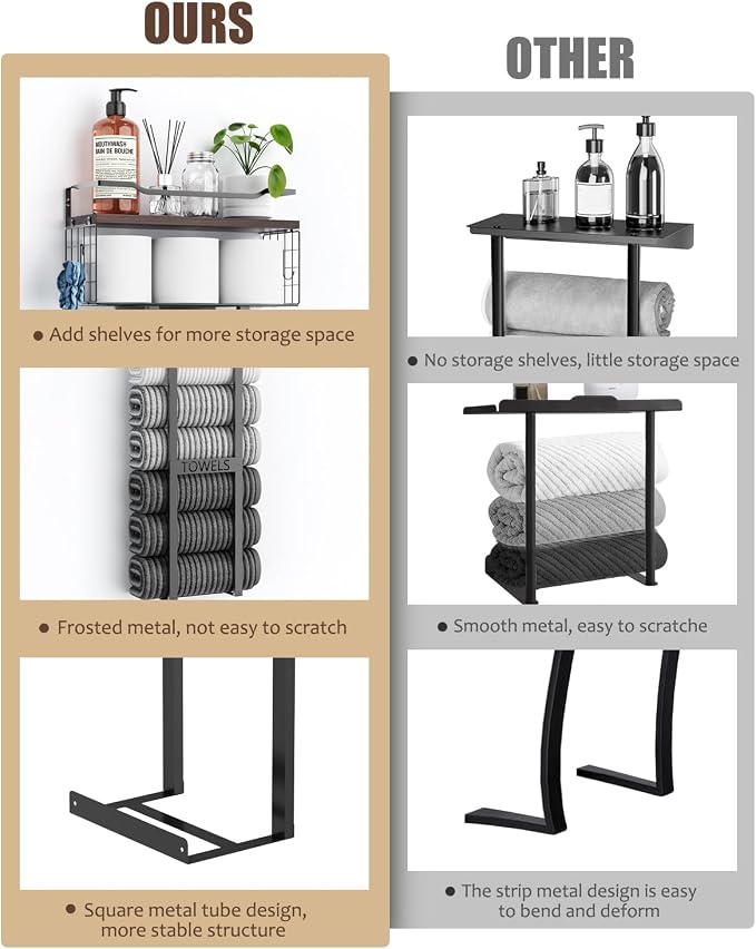 Large Towel Rack & Bathroom Towel Holder - Image 4
