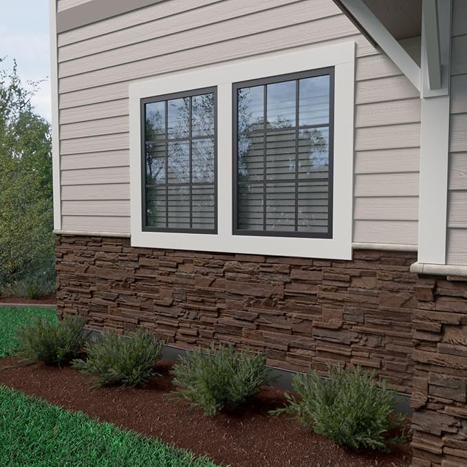 EverStone Cascade Faux Stone Panel, 48 5/8"W x 24 3/4"H x 1 1/4"D, Deep Creek - Image 10