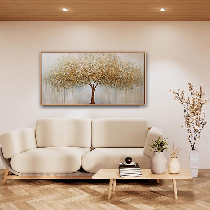 Wall Art Abstract Gold Tree of Life Framed Modern Artwork Canvas Painting - Image 5