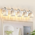 Modern Crystal Bathroom Vanity Light 5 Light Brushed Nickel Vanity Lighting by AIXIALIN