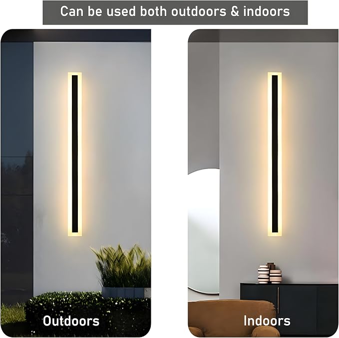 47.2inch-2Pack Long Outdoor Modern LED Wall Light, 38W Waterproof IP65 Warm - Image 4