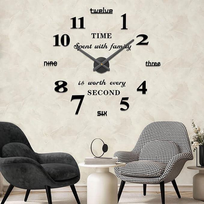 VANGOLD Large DIY Wall Clock Modern 3D Wall Clock - Image 10