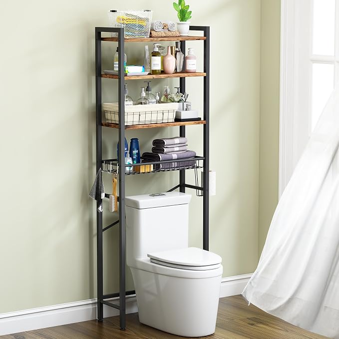 Kalrin Over-The-Toilet Storage Rack, 4-Tier Bathroom Organizer Shelf Over Toilet - Image 9