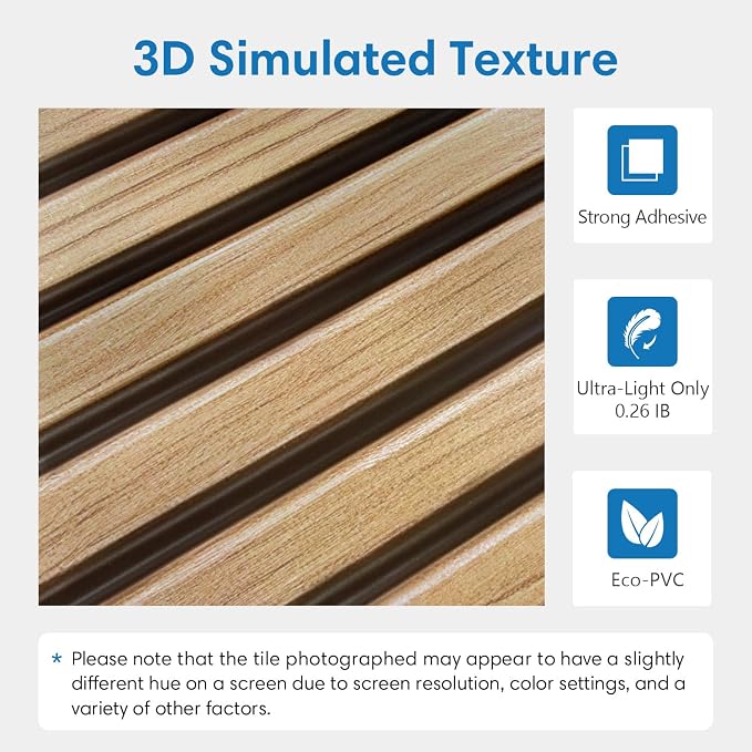 COMSTICKC 3D Faux Wood Wall Sticker, Peel and Stick Wall Covering, DIY - Image 3