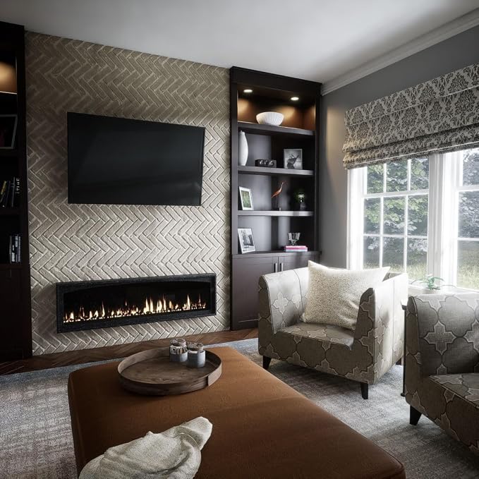 EverStone Herringbone Faux Brick Panel, 46 1/2"W x 25 1/4"H x 1"D, Antique - Image 11