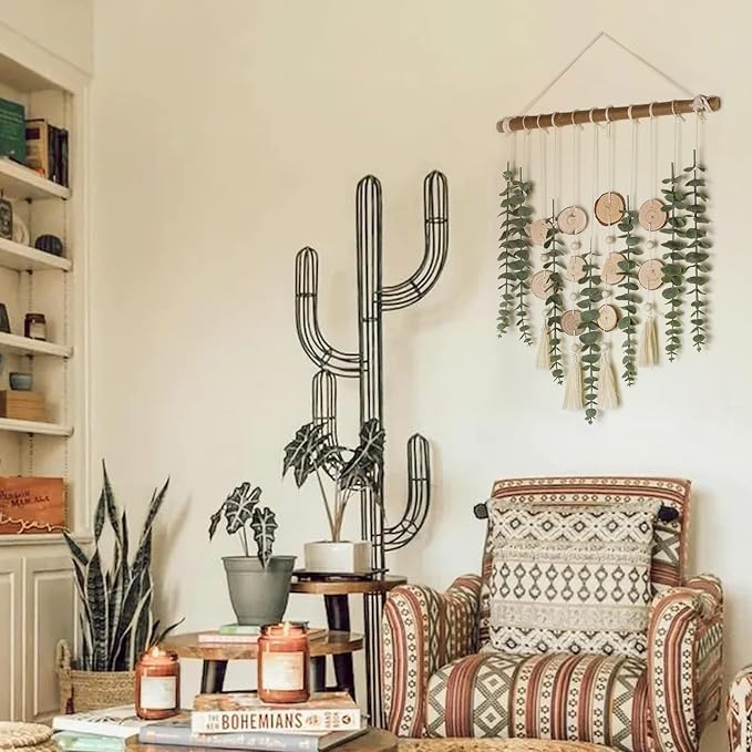 Artificial Eucalyptus Wall Decor Fake Greenery Leaves Stems Wall Hanging Plants - Image 6