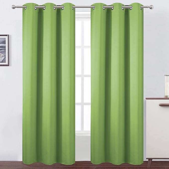 LEMOMO Light Green Thermal Blackout Curtains/38 x 84 Inch/Set of 2 Panels Room by Lemomo